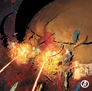 The Builders attacking the Behemoth