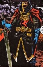 Black Knight (Eirik Garrettson) Doom and Nathaniel Richards in Camelot (Earth-97597)