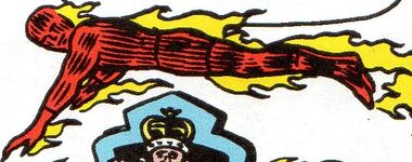 Human Torch defeated King Puppet Master (Earth-TRN1334)