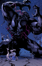 Edward Brock Jr. (Earth-1610), Venom (Symbiote) (Earth-1610), and Gwendolyne Stacy (Earth-1610) from Ultimate Spider-Man Vol 1 128 001