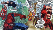 Exemplars (Earth-616) and Peter Parker (Earth-616) from Peter Parker Spider-Man Vol 1 11 001.png