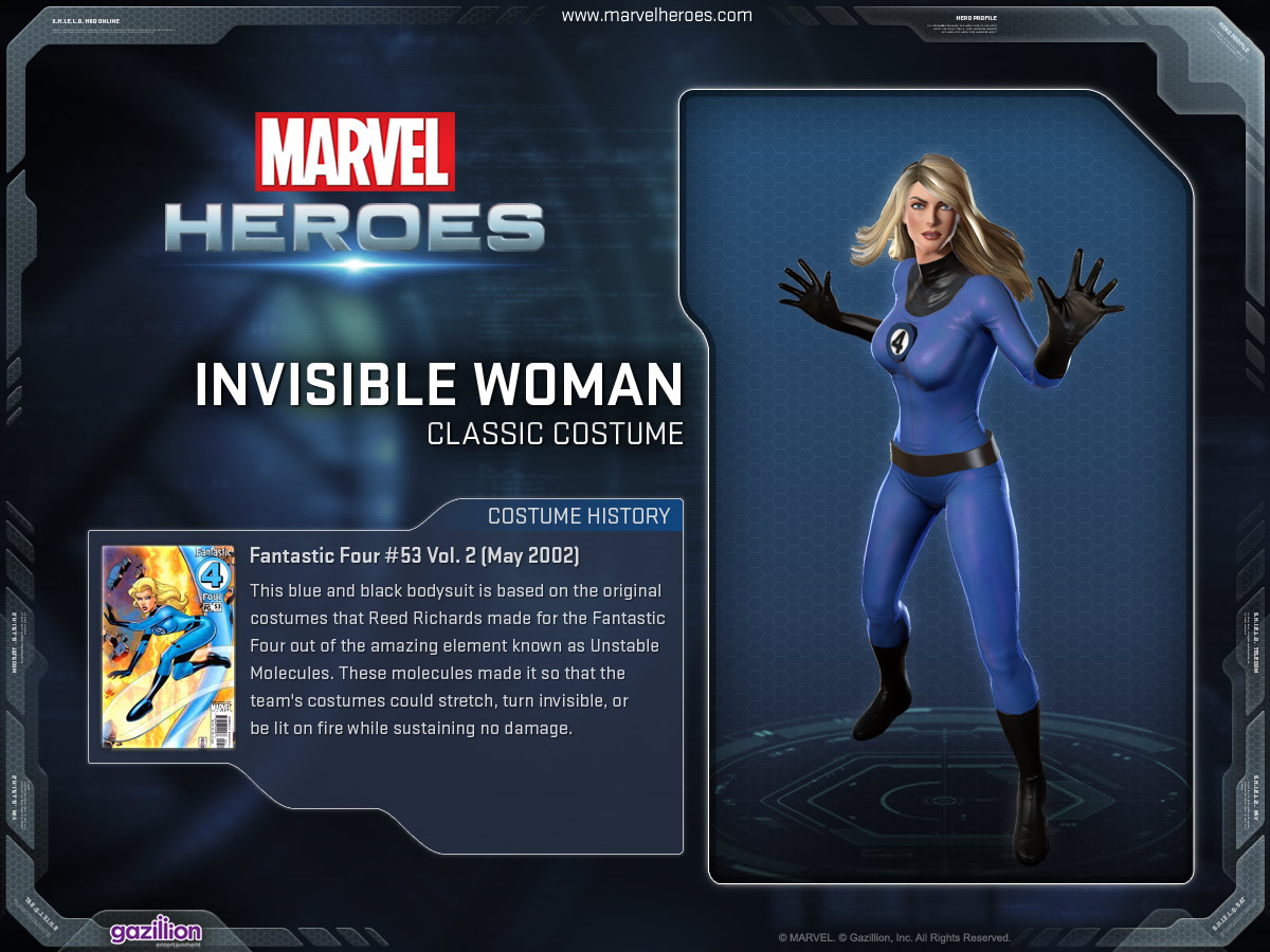 Invisible Woman/Costumes Marvel Heroes Wiki Fandom