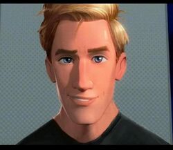 Blonde peter parker deals into the spider verse