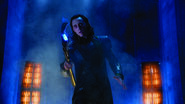 Loki turns to Nick Fury who has seen him enter using the Tesseract.