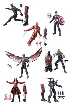 Marvel Avengers Action Figures - Iron Man, Hulk, Black Panther, Captain  America, Spider Man, Ant Man, War Machine & Falcon! (8)