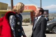 Thor talks to Phil Coulson.