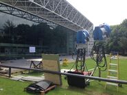 Part of Avengers Tower being constructed at University of East Anglia campus in Norwich, UK