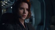 Black Widow in the cockpit of the Quinjet.