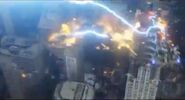 Thor striking The Chitauri with lightning.