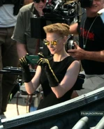 Svetlana Khodchenkova on set as Viper.