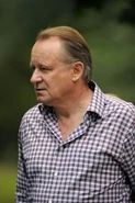 Stellan Skarsgård on set.