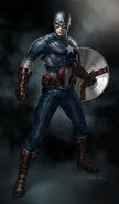 Production concept art of Captain America for The Avengers.