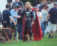 Chris Hemsworth on set in Norwich, UK