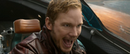 Starlord laughing in the cockpit