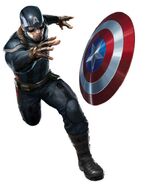 Promotional art of Captain America's new uniform.