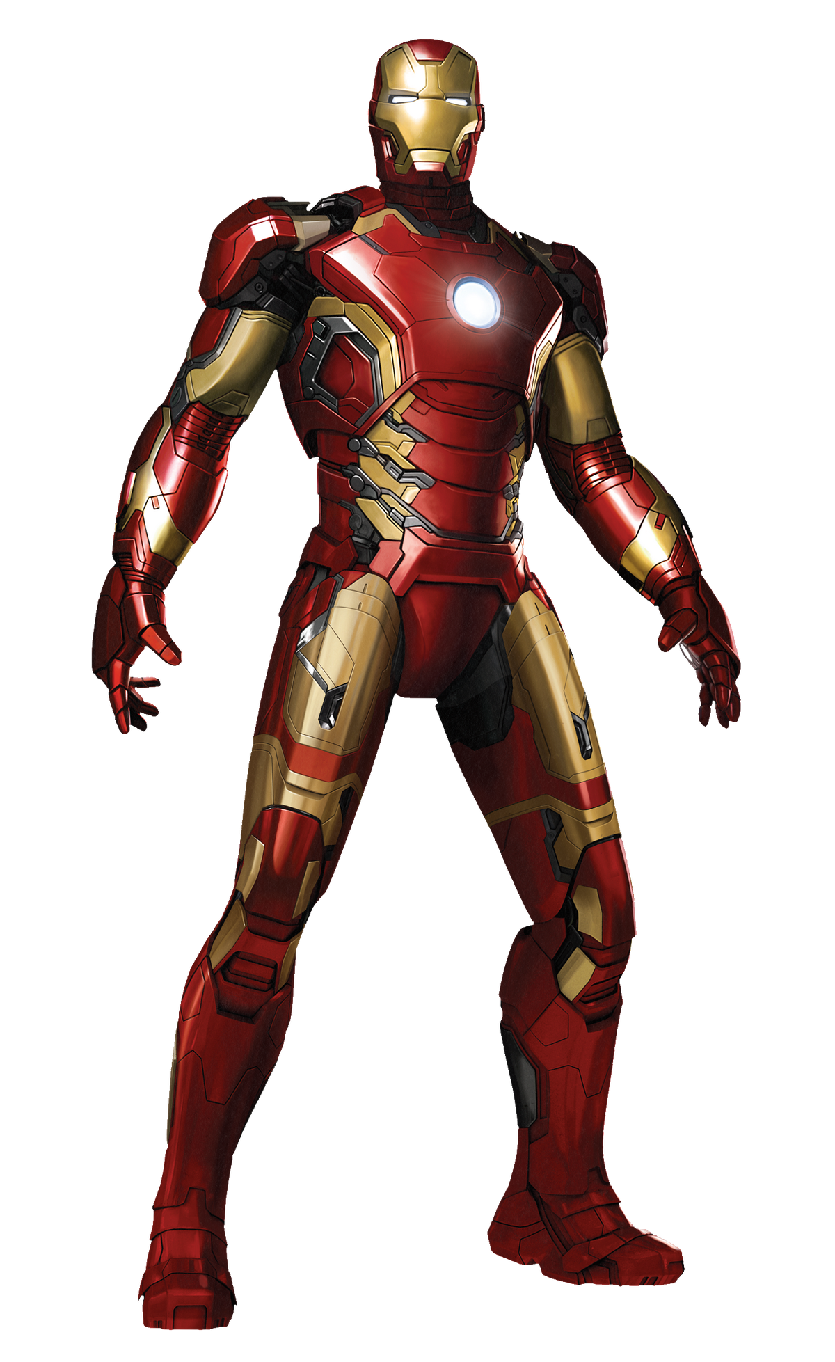White and gold ironman suit, a bit closer to camera, focused, looking  sideways, detailed and ultra realistic, city background, standing half body  a bit low exposure on Craiyon