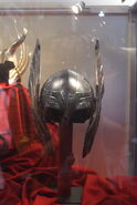 Thor's helmet on display.