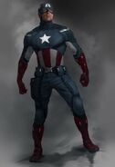 Production concept art of Captain America for The Avengers.