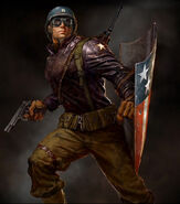 Production concept art of Captain America.