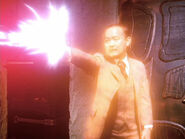 Wong battles against Morgan le Fay.