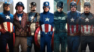 Captain America's evolutionary uniforms in the Marvel Cinematic Universe.