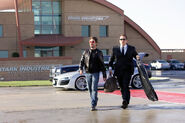 Tony & Happy preparing to board the Stark jet.