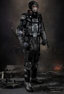 Concept art for a Trask Industries soldier in X-Men: Days of Future Past.