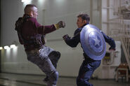 Cap's battered shield in the beginning