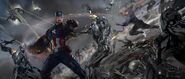 Captain America and Quicksilver vs. Ultron sentinels