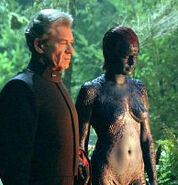 With Mystique in X2 (2003).