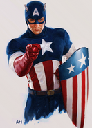 Production concept art of Captain America.