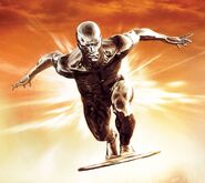 Silver Surfer portrayed by Doug Jones and voiced by Laurence Fishburne in Earth-121698.