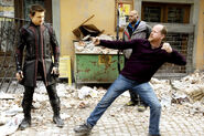 BTS Look at Jeremy Renner and director Joss Whedon