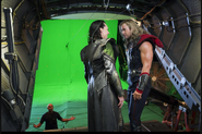 Behind the Scenes with Tom Hiddleston (Loki) and Chris Hemsworth (Thor).
