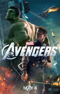 Promotional poster featuring Hulk and Hawkeye.