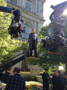 Michael Fassbender filming.