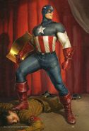 Production concept art of Captain America.