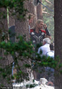 Chris Hemsworth on set