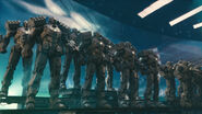 A group of drones as they appear in Iron Man 2.