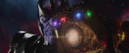 Concept art of Thanos holding the Infinity Gauntlet