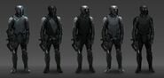 Concept art of Trask Industries soldiers in Days of Future Past.