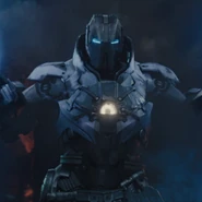 Ivan Vanko uses Whiplash Mark 2 to fight Iron Man and War Machine.