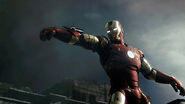 Iron Man in battle.