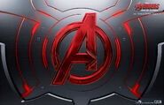 Avengers logo Red metal