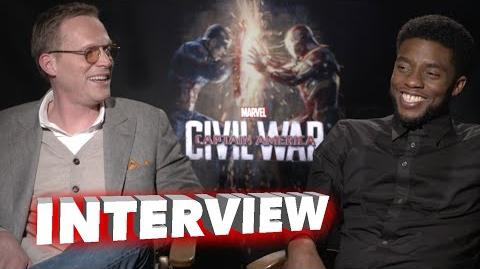 Captain America Civil War Paul Bettany "Vision" & Chadwick Boseman "Black Panther" Movie Interview