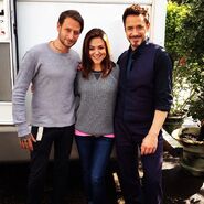 Camille Guaty and her husband with Robert Downey, Jr. on set (visiting only)