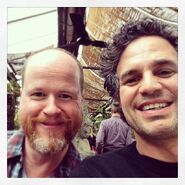 Mark Ruffalo and director/writer Joss Whedon on Set.