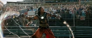 Vanko showing the powered whips used by the armor.