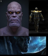 Three concept arts for Thanos.