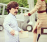 Peter Dinklage on set.